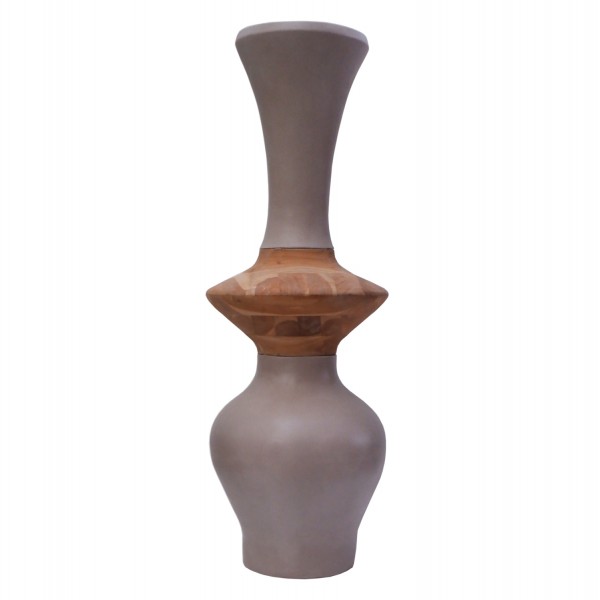 ΔΙΑΚΟΣΜΗΤΙΚΟ ΒΑΖΟ ΔΑΠΕΔΟΥ NEBULA HM4660.05S FIBER CEMENT TAUPE--ΞΥΛΟ ΤΕΑΚ Φ45x120Υεκ