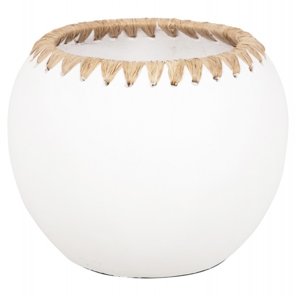 ΔΙΑΚΟΣΜΗΤΙΚΟ ΒΑΖΟ HM4375 ΤΕΡΑΚΟΤΑ ΣΕ ΛΕΥΚΟ ΜΕ ΠΛΕΞΗ ΣΤΟ ΣΤΟΜΙΟ Φ29x23Υεκ.