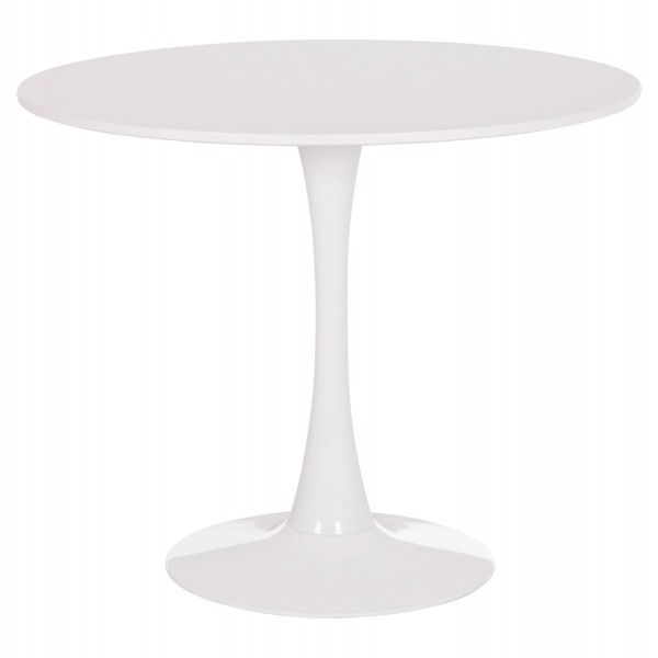 ΤΡΑΠΕΖΙ ΣΤΡΟΓΓΥΛΟ BROLIN HM18141.01 MDF TOP-ΒΑΣΗ ΜΕΤΑΛΛΙΚΗ--ΛΕΥΚΟ Φ90x73Υεκ