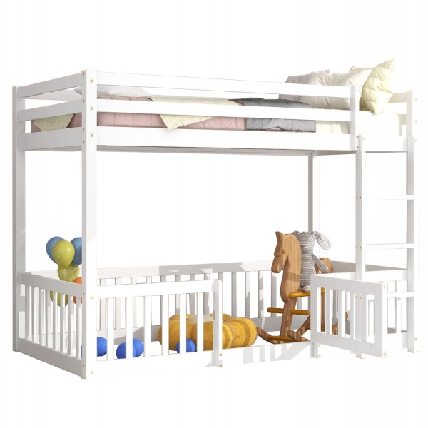 ΠΑΙΔΙΚΗ ΚΟΥΚΕΤΑ ΜΕ ΠΑΡΚΑΚΙ PLAYKID HM703.03 ΞΥΛΟ ΠΕΥΚΟΥ ΛΕΥΚΟ 208x101,5x150Υεκ