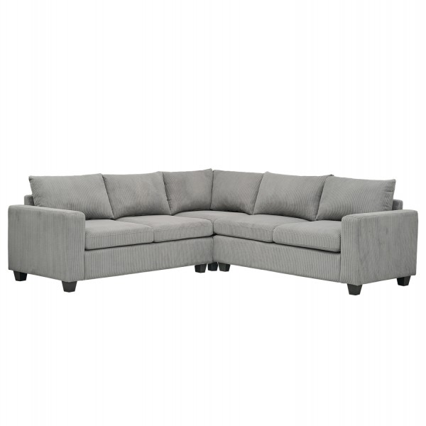 ΓΩΝΙΑΚΟΣ ΚΑΝΑΠΕΣ CALDER HM3286.01 ΓΚΡΙ ΥΦΑΣΜΑ 254x90x91Υεκ.