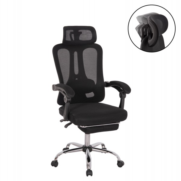 ΚΑΡΕΚΛΑ ΓΡΑΦΕΙΟΥ BARNET HM18258.01 ΜΑΥΡΟ MESH-ΜΑΥΡΟΣ ΣΚΕΛΕΤΟΣ NYLON 61x62x123Υ