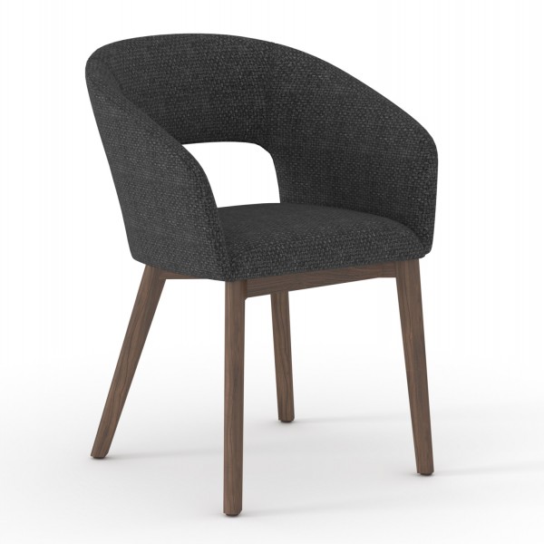 ΚΑΡΕΚΛΑ ΤΡΑΠΕΖΑΡΙΑΣ EMPIRE SM18103.01 ΥΦΑΣΜΑ ΣΚΟΥΡΟ ΓΚΡΙ-ΠΟΔΙΑ ΦΡΑΞΙΝΟΥ ΚΑΡΥΔΙ 55x54x78Υ