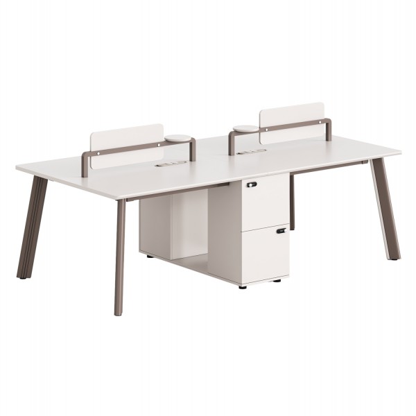 ΣΤΑΘΜΟΣ ΕΡΓΑΣΙΑΣ 4 ΘΕΣΕΩΝ NEWLINE HM18277 ΜΕΛΑΜΙΝΗ ΚΡΕΜ-ΠΟΔΙΑ ΑΛΟΥΜΙΝΙΟΥ 240x120x75Υ