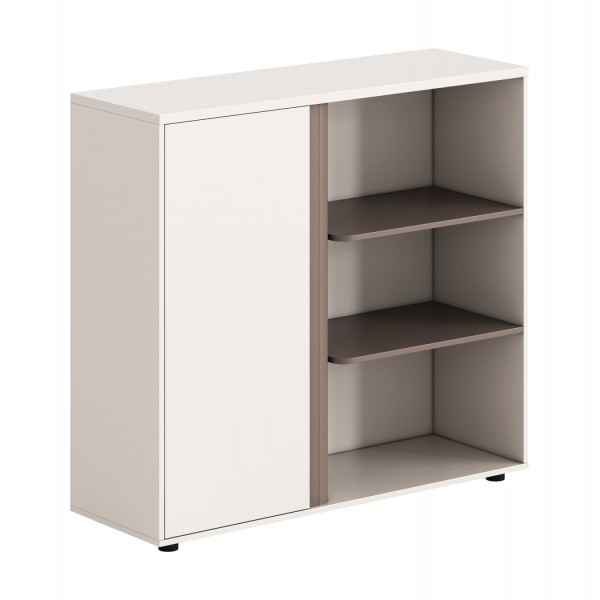 ΝΤΟΥΛΑΠΙ/ΒΙΒΛΙΟΘΗΚΗ NEWLINE HM18282 ΜΕΛΑΜΙΝΗ ΛΕΥΚΗ & ΑΝΟΙΧΤΟ ΚΑΦΕ 120x40x110Υεκ.