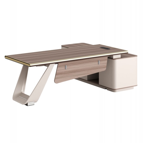 ΓΡΑΦΕΙΟ ΑΡΙΣΤΕΡΗ ΓΩΝΙΑ SUPERON HM2139L ΜΕΛΑΜΙΝΗ ΣΕ ΦΥΣΙΚΟ-ΜΠΕΖ--ΜΕΤΑΛ.ΠΟΔΙ 240x180x76Υεκ