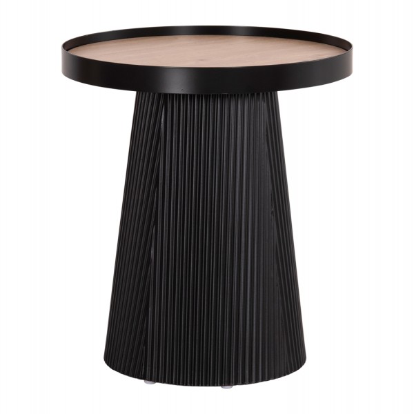 ΤΡΑΠΕΖΑΚΙ ΒΟΗΘΗΤΙΚΟ DENTON HM18023.01 MDF TOP ΦΥΣΙΚΟ ΞΥΛΟΥ-ΒΑΣΗ ΜΑΥΡΗ Φ45x51,5Υεκ.