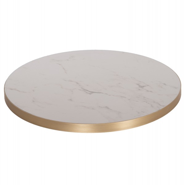 ΕΠΙΦΑΝΕΙΑ ΤΡΑΠΕΖΙΟΥ SINTERED STONE HM6652.12 ΜΕ ΠΛΑΙΣΙΟ ALU ΧΡΥΣΟ Φ60εκ.