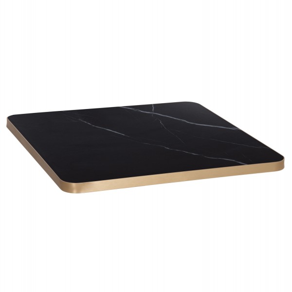 ΕΠΙΦΑΝΕΙΑ ΤΡΑΠΕΖΙΟΥ SINTERED STONE ΤΕΤΡΑΓΩΝΗ HM6654.13 ΠΛΑΙΣΙΟ ALU ΧΡΥΣΟ 70x70εκ.