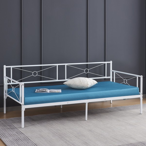 ΚΡΕΒΑΤΙ-ΚΑΝΑΠΕΣ BERNIE HM692.02 ΛΕΥΚΟΣ ΜΕΤΑΛΛΙΚΟΣ ΣΚΕΛΕΤΟΣ ΓΙΑ ΣΤΡΩΜΑ 190x90εκ.