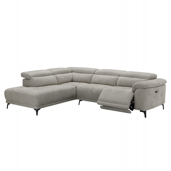 ΚΑΝΑΠΕΣ ΑΡΙΣΤΕΡΗ ΓΩΝΙΑ 5Θ ΜΕ RECLINE COMMODUS SM3315.02L ΜΠΕΖ ΥΦΑΣΜΑ 275x231x77Yεκ