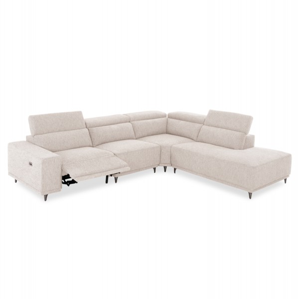 ΚΑΝΑΠΕΣ ΔΕΞΙΑ ΓΩΝΙΑ 5Θ ΜΕ RECLINE LUNARIS SM3316.02R ΕΚΡΟΥ ΥΦΑΣΜΑ 307x267x94Yεκ