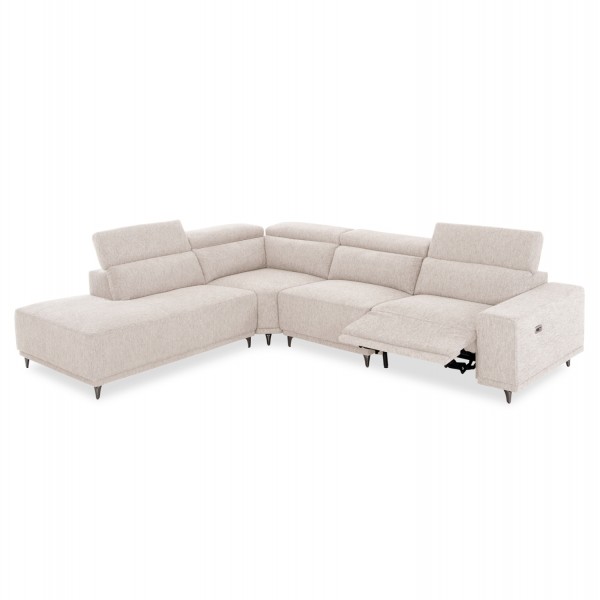 ΚΑΝΑΠΕΣ ΑΡΙΣΤΕΡΗ ΓΩΝΙΑ 5Θ ΜΕ RECLINE LUNARIS SM3316.02L ΕΚΡΟΥ ΥΦΑΣΜΑ 307x267x94Yεκ