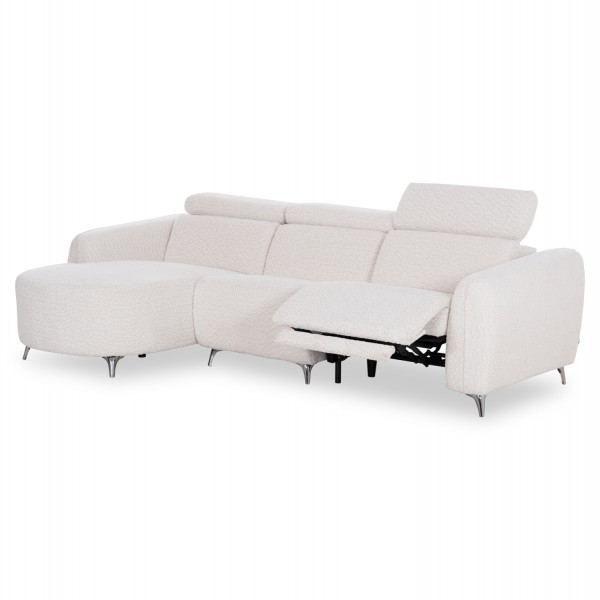ΚΑΝΑΠΕΣ ΑΡΙΣΤΕΡΗ ΓΩΝΙΑ 3Θ ΜΕ RECLINE VALENTE SM3317.02L ΜΠΕΖ ΥΦΑΣΜΑ 275x160x104Yεκ
