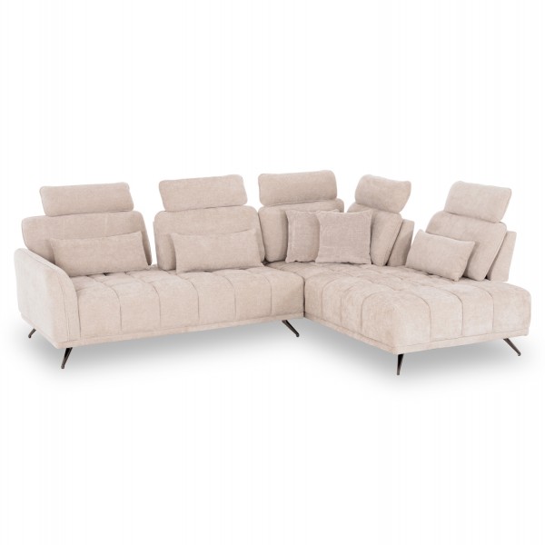 ΚΑΝΑΠΕΣ ΔΕΞΙΑ ΓΩΝΙΑ 5Θ MYRON SM3318.02R ΕΚΡΟΥ ΥΦΑΣΜΑ 290x110-225x110Υεκ.