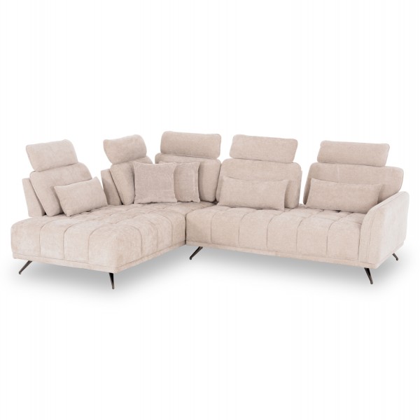 ΚΑΝΑΠΕΣ ΑΡΙΣΤΕΡΗ ΓΩΝΙΑ 5Θ MYRON SM3318.02L ΕΚΡΟΥ ΥΦΑΣΜΑ 290x110-225x110Υεκ.