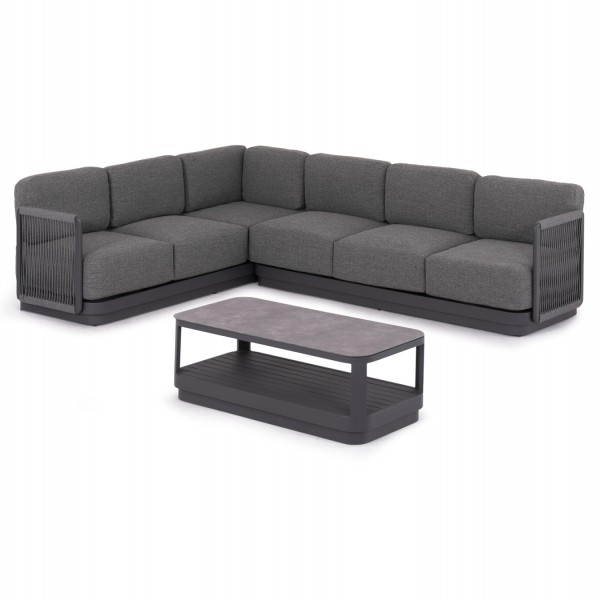 ΣΕΤ ΣΑΛΟΝΙ ΓΩΝΙΑ 3ΤΜΧ ΣΕΙΡΑ ELYSIA SM6187.01 ΣΚΟΥΡΟ ΓΚΡΙ ΑΛΟΥΜΙΝΙΟ-ΣΧΟΙΝΙ-P.E.ΥΦΑΣΜΑ