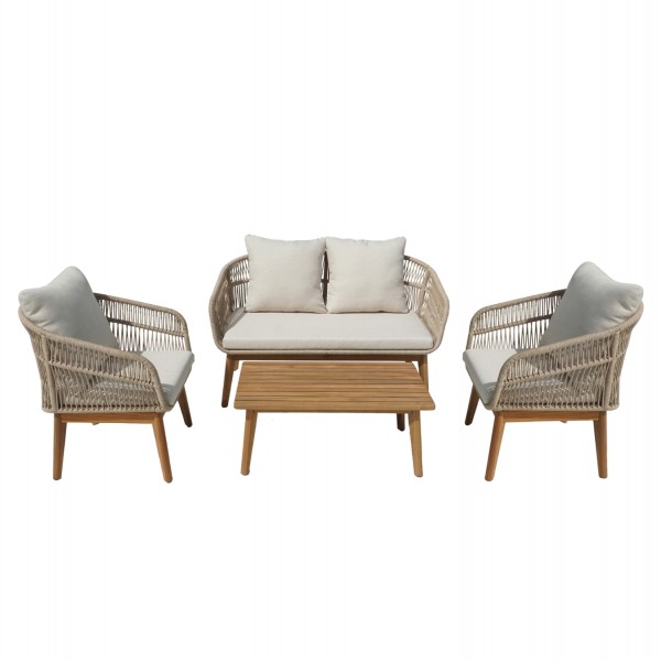 ΣΕΤ ΣΑΛΟΝΙ ΕΞ.ΧΩΡΟΥ 4ΤΜΧ FRANKY HM6231 ΞΥΛΟ ΑΚΑΚΙΑΣ-ΜΕΤΑΛΛΟ-ΣΧΟΙΝΙ