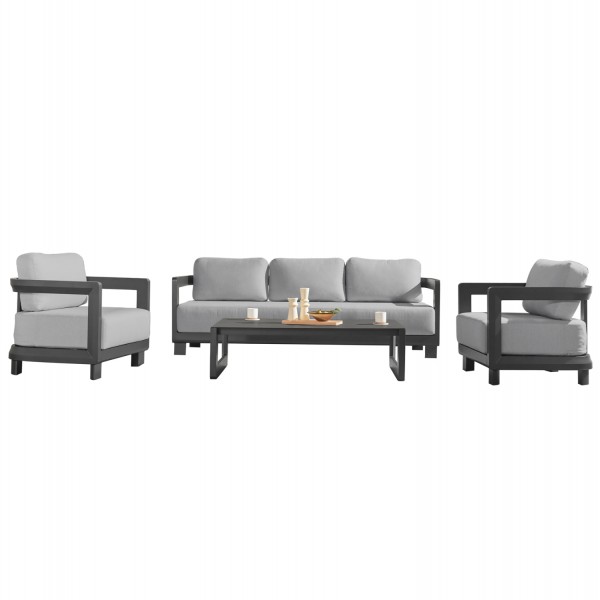 ΣΕΤ ΣΑΛΟΝΙ ΕΞ.ΧΩΡΟΥ 4ΤΜΧ LEGACY SM6254.01 ΣΚΟΥΡΟ ΓΚΡΙ ΑΛΟΥΜΙΝΙΟ & SINTERED STONE