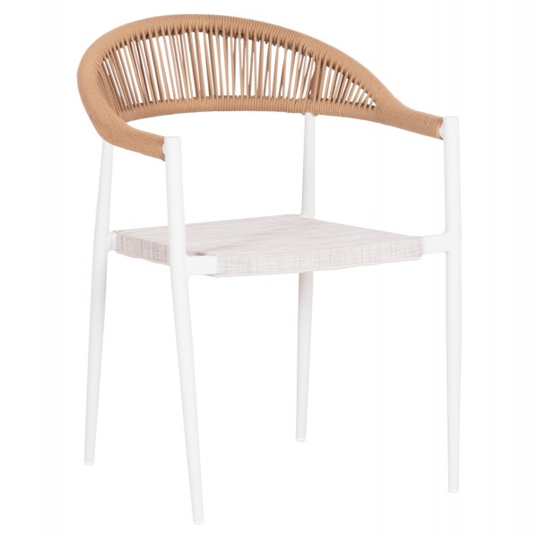 ΠΟΛΥΘΡΟΝΑ BERG HM6284.01 ΑΛΟΥΜΙΝΙΟ & TEXTILENE ΛΕΥΚΟ--P.E.TWISTED RATTAN 55x56x79Υεκ 0612788