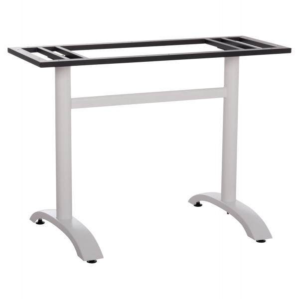 ΒΑΣΗ ΤΡΑΠΕΖΙΟΥ ΜΕΤΑΛΛΙΚΗ ΔΙΠΛΗ HM461.12 ΛΕΥΚΗ ΜΕ ΡΕΓΟΥΛΑΤΟΡΟΥΣ 100x60x73Υεκ.