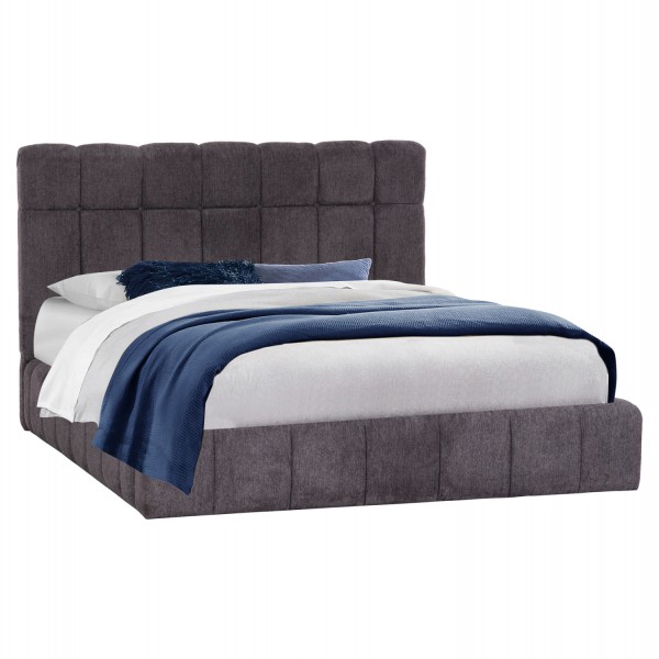 ΚΡΕΒΑΤΙ RAMON ΜΕ ΑΠΟΘΗΚΕΥΤΙΚΟ ΧΩΡΟ HM720 ΥΦΑΣΜΑ ΜΠΟΥΚΛΕ ΣΚΟΥΡΟ ΓΚΡΙ-ΣΤΡΩΜΑ 160x200εκ