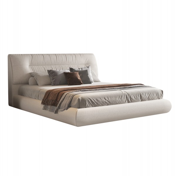 ΚΡΕΒΑΤΙ ASCOTT ΜΕ ΑΠΟΘΗΚΕΥΤΙΚΟ ΧΩΡΟ SM736.03 ΕΚΡΟΥ ΥΦΑΣΜΑ--ΓΙΑ ΣΤΡΩΜΑ 160x200εκ.