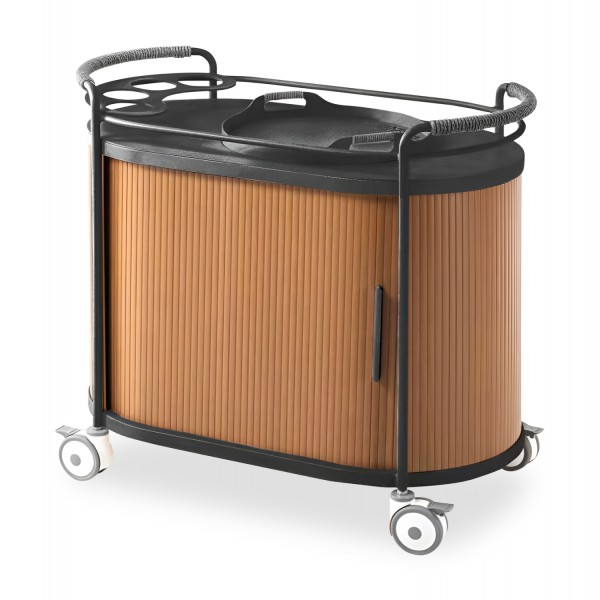 ΜΠΟΥΦΕΣ-ΤΡΟΛΛΕΥ ΜΕ ΡΟΔΑΚΙΑ DESTINY SM6321.02 ΑΝΘΡΑΚΙ ΑΛΟΥΜΙΝΙΟ & SINTERED STONE TOP 100x54x87Υ