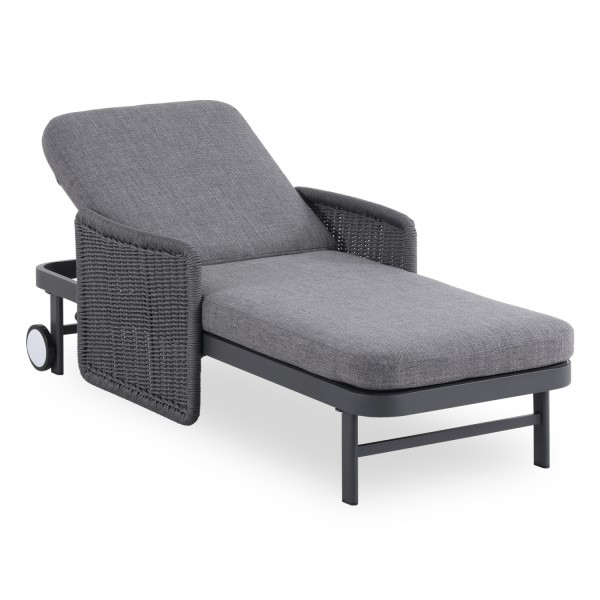 ΞΑΠΛΩΣΤΡΑ DESTINY SM6182.02 ΑΝΘΡΑΚΙ ΑΛΟΥΜΙΝΙΟ-ΓΚΡΙ WICKER & ΥΦΑΣΜΑ 205,5x86x58-104Υ