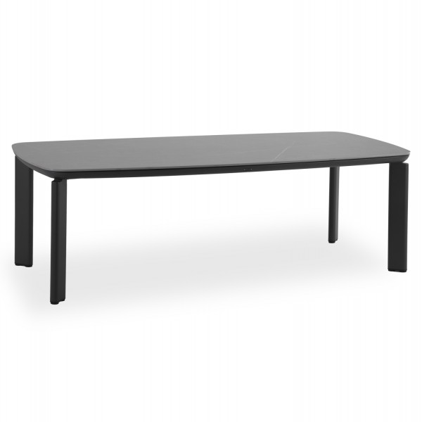 ΤΡΑΠΕΖΙ STERLIN SM6412.02 ΑΝΘΡΑΚΙ ΑΛΟΥΜΙΝΙΟ & ΓΚΡΙ SINTERED STONE 200x100x76Yεκ.