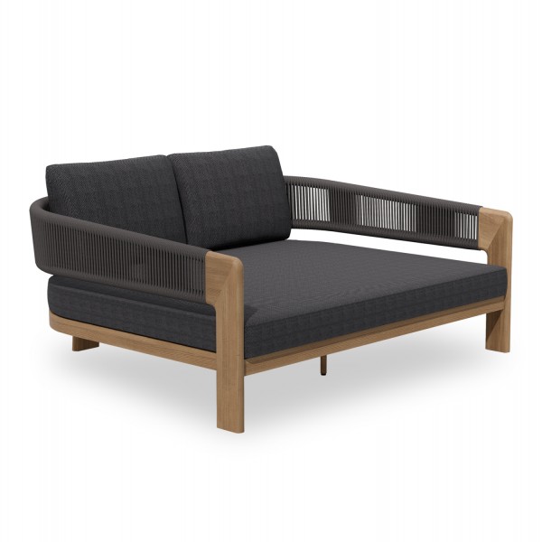 DAYBED ΔΙΠΛΟ BARON SM6479.10 HEAT TRANSFER ΑΛΟΥΜΙΝΙΟ--ΓΚΡΙ OLEFIN 168x143x70Υεκ