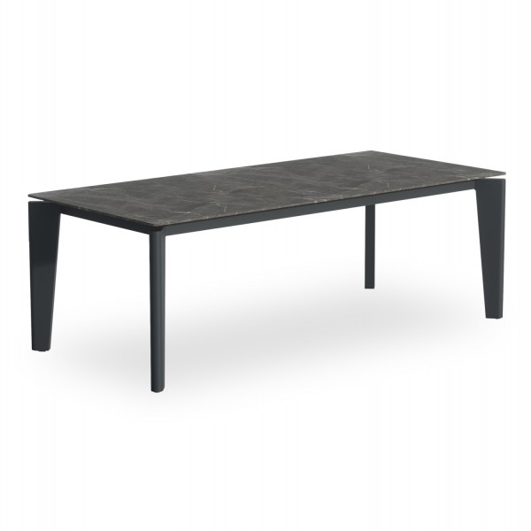 ΤΡΑΠΕΖΙ ΑΛΟΥΜΙΝΙΟΥ CERRIG SM6496.01 ΓΚΡΙ ΣΚΕΛΕΤΟΣ & SINTERED STONE 220x100x75Υεκ