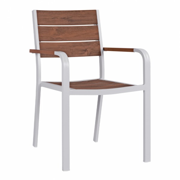ΠΟΛΥΘΡΟΝΑ ΑΛΟΥΜΙΝΙΟΥ SAGA ΛΕΥΚΗ ΜΕ POLYWOOD HM5127.01 55x56x85Υ εκ. 0614616