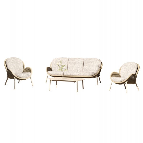 ΣΕΤ ΣΑΛΟΝΙ ΕΞ.ΧΩΡΟΥ 4ΤΜΧ RIVEN SM6394.01 ΚΡΕΜ ΑΛΟΥΜΙΝΙΟ-ΣΧΟΙΝΙ-ΜΠΕΖ ΥΦΑΣΜΑ