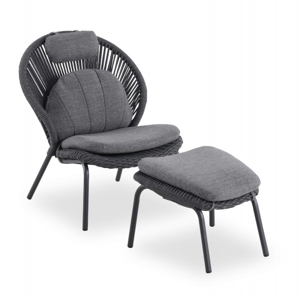 ΚΑΡΕΚΛΑ ΜΕ ΥΠΟΠΟΔΙΟ TEMPORAL SM6400.02 ΑΝΘΡΑΚΙ ΑΛΟΥΜΙΝΙΟ & ΜΑΞΙΛΑΡΙΑ 83.5x91x115Υεκ