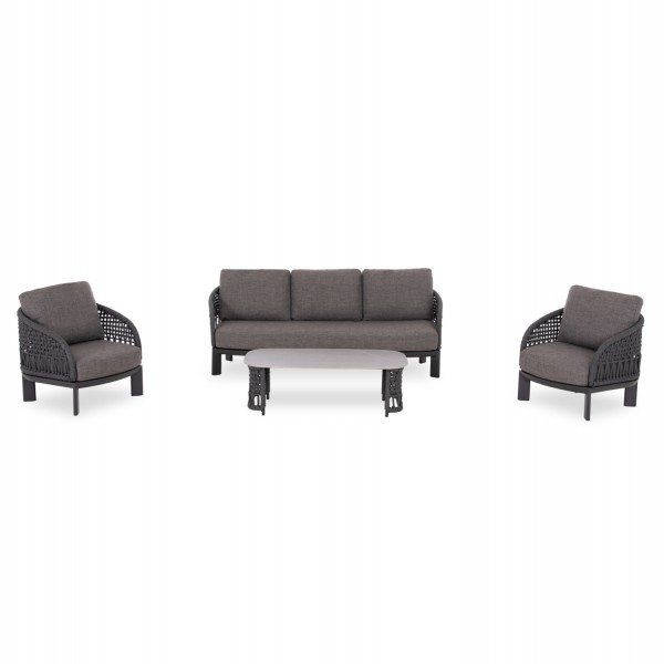 ΣΕΤ ΣΑΛΟΝΙ ΕΞ.ΧΩΡΟΥ 4ΤΜΧ LADRIS SM6405.02 ΑΝΘΡΑΚΙ ΑΛΟΥΜΙΝΙΟ-ΣΧΟΙΝΙ-ΜΑΞΙΛΑΡΙΑ