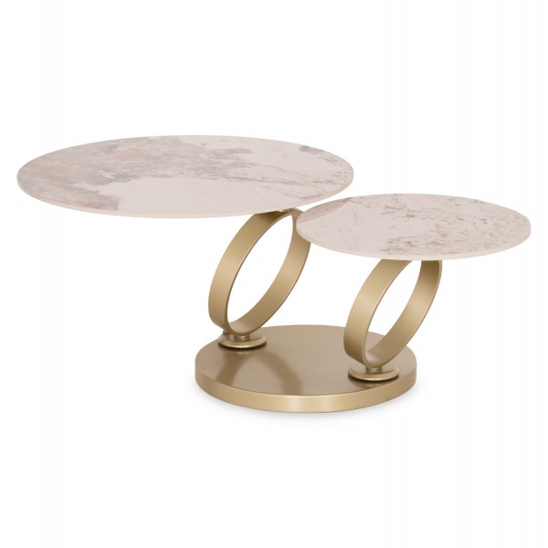 ΤΡΑΠΕΖΙ ΣΑΛΟΝΙΟΥ ΠΕΡΙΣΤΡΕΦΟΜΕΝΟ AILLERON SM18096.02 ΚΕΡΑΜΙΚΟ-ΜΕΤΑΛΛΟ Φ77(50)x44Υεκ