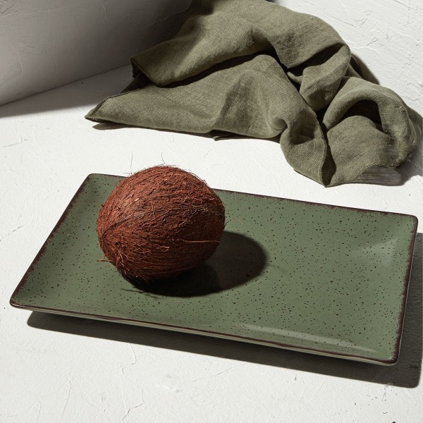 ΠΙΑΤΕΛΑ ΟΡΘΟΓΩΝΙΑ TERRA ΠΟΡΣΕΛΑΝΙΝΗ 31x21cm GREEN 07-15602