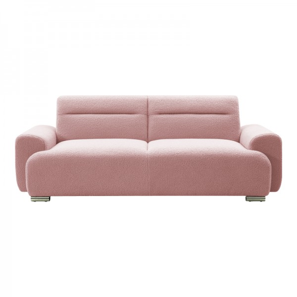 Kαναπές-κρεβάτι τριθέσιος Harmonious pakoworld μπουκλέ ροζ 223x42x114εκ 074-000033