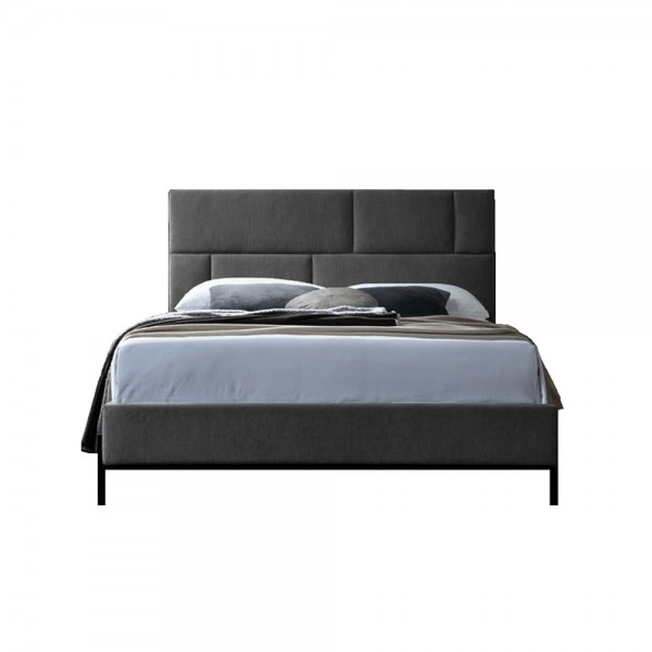 SINTESIS ΚΡΕΒΑΤΙ (ΓΙΑ ΣΤΡΩΜΑ 160x200cm) ΓΚΡΙ 214x165x116cm