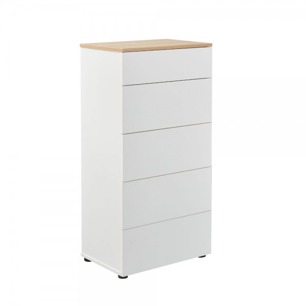 LUCIDO ΣΥΡΤΑΡΙΕΡΑ 5ΣΥΡΤΑΡΙΑ ΛΕΥΚΟ OAK ΦΥΣΙΚΟ 58x39x116.5cm