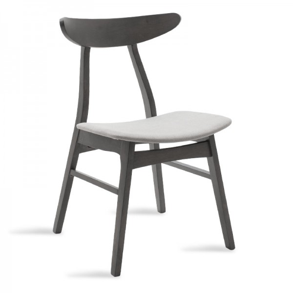 Καρέκλα Orlean pakoworld γκρι ύφασμα-rubberwood ανθρακί πόδι 097-000008