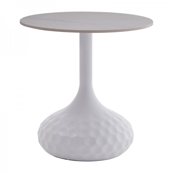 Βοηθητικό τραπέζι Fabron Inart λευκό sintered stone Φ50x52εκ 101-000096