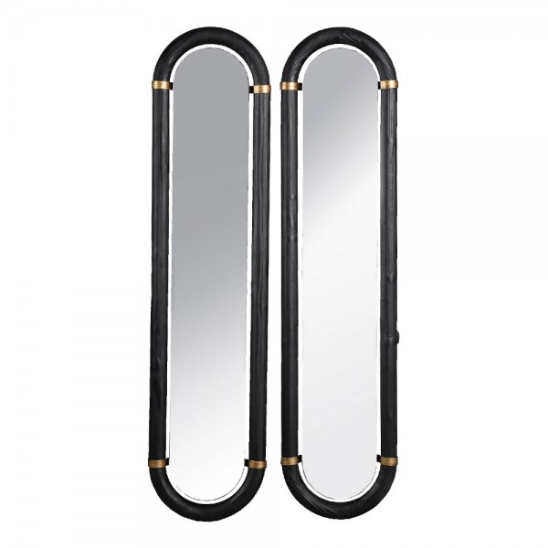 COLOMBO ΚΑΘΡΕΠΤΗΣ SET 2ΤΕΜ ΜΑΥΡΟ ΧΡΥΣΟ 31x4x130cm