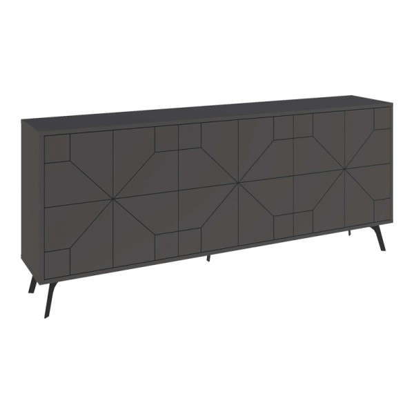Μπουφές Dune pakoworld σε ανθρακί απόχρωση 181x35x77.4εκ 119-001231