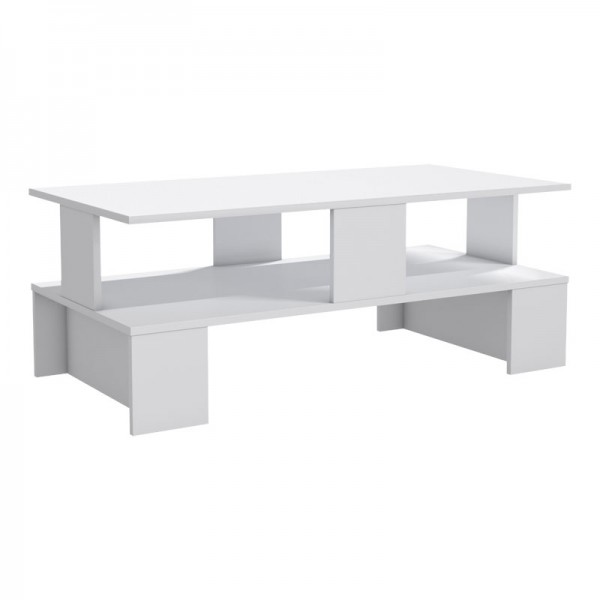 Τραπέζι σαλονιού Olly pakoworld λευκό 120x60x47εκ