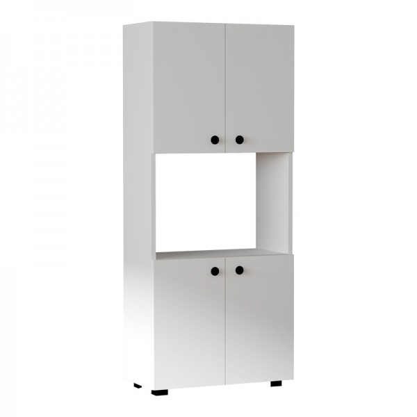 Ντουλάπα κουζίνας Guzel pakoworld σε λευκή απόχρωση 60x31.4x140εκ 120-000477