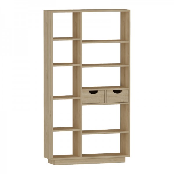 Βιβλιοθήκη με συρτάρια Dakin pakoworld σε oak απόχρωση 80x25x190εκ 120-000484