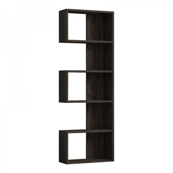 Βιβλιοθήκη Cascade pakoworld σε σκούρο καρυδί απόχρωση 51.8x22x150εκ 120-000521