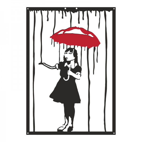 Διακοσμητικό τοίχου Raino pakooworld μαύρο μεταλλικό 35x1,5x50εκ